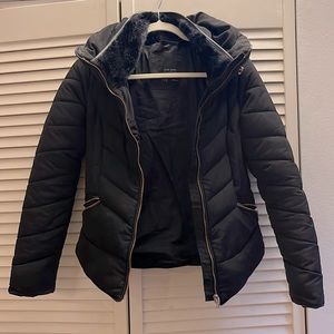 Zara Outerwear Black Puff Jacket (Convertible Hoodie)